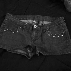 Blue Denim Studded Shorts Junior Size 7 (New)